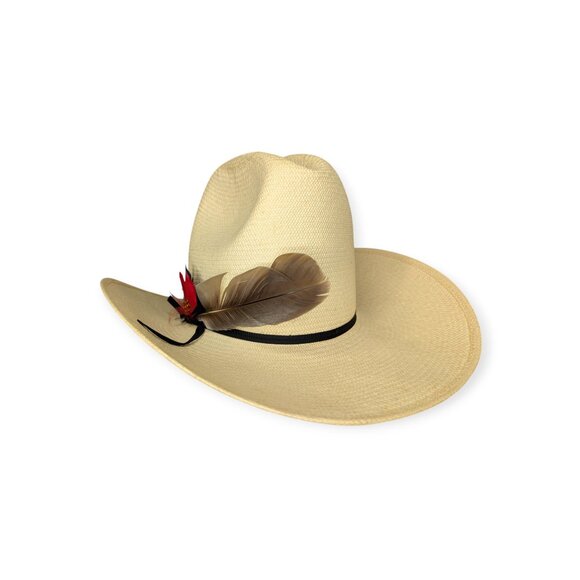 Bailey U-Rollit Genuine Cuena Panama Women\'s Hat w/Feathers Size 6 7/8 w/Box